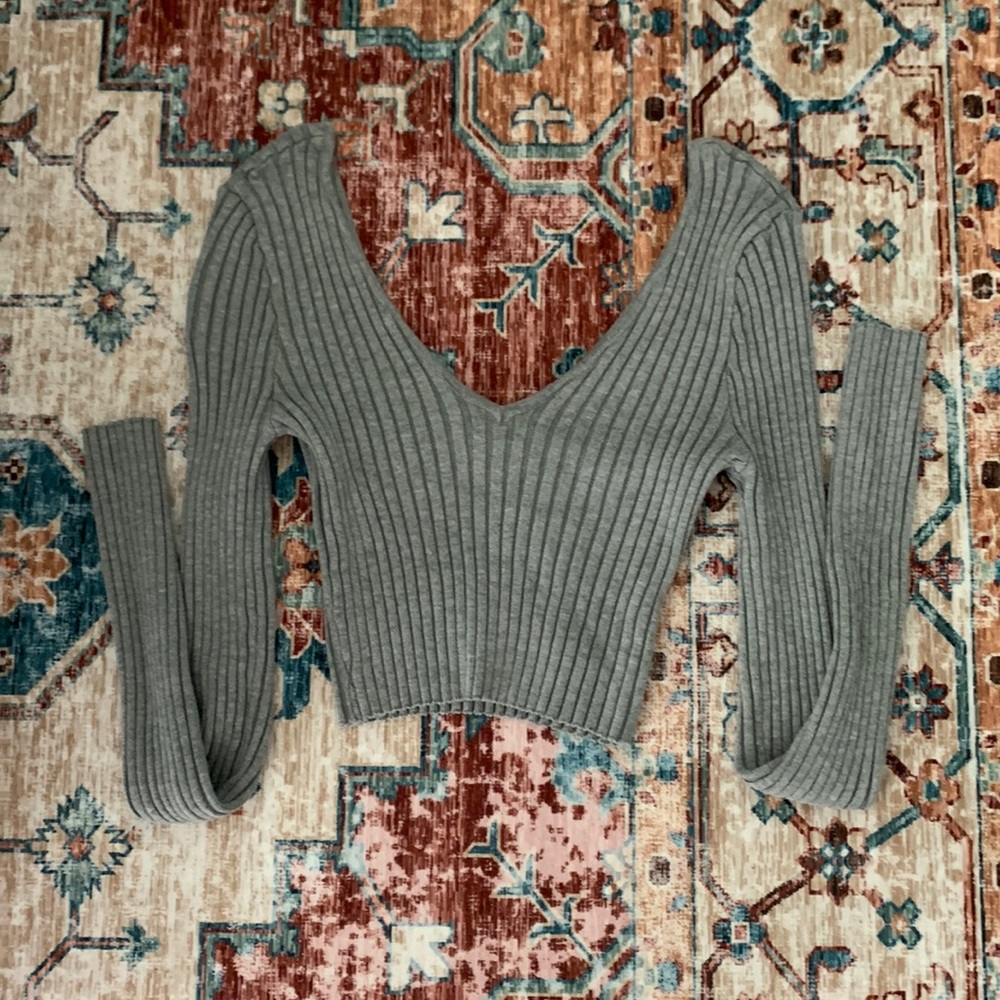 Gray Crop Top